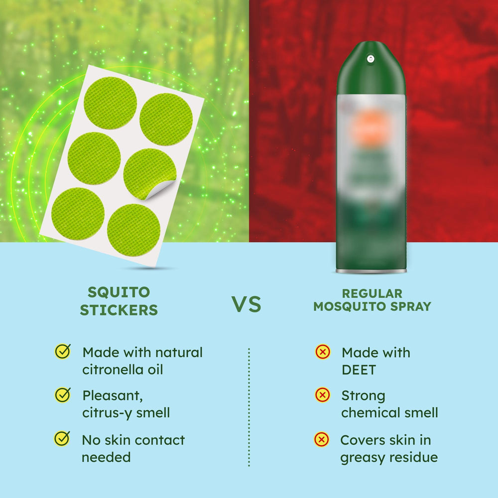 BugMD Squito Stickers in an outdoor camping setup for versatile use.