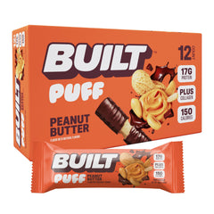 Built Bar Puff peanut butter bar showing protein-packed on-the-go fueling