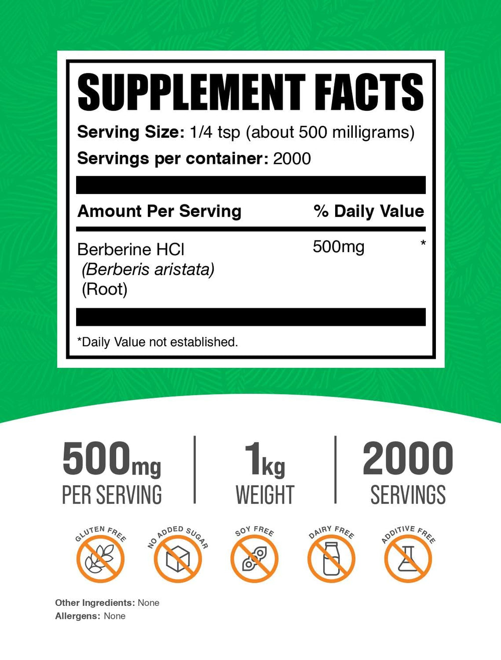 BulkSupplements Berberine HCl powder scoop for easy measuring.