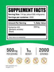 BulkSupplements Berberine HCl powder scoop for easy measuring.
