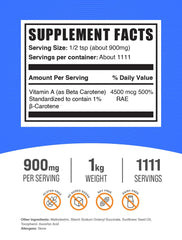 BulkSupplements Beta Carotene powder scoop shows easy dosing for everyday use.
