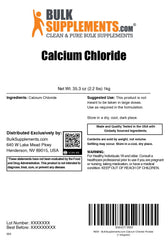 BulkSupplements Calcium Chloride Powder packaging highlights a reliable, gluten-free ingredient for chefs.