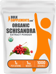 BulkSupplements Organic Schisandra Extract Powder bottle for gluten-free daily wellness