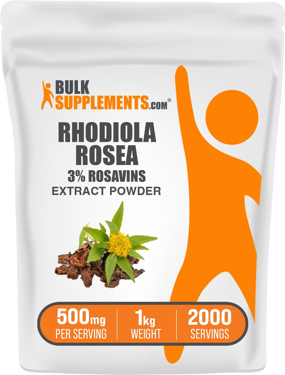 BulkSupplements Rhodiola Rosea extract powder bottle for daily wellness support