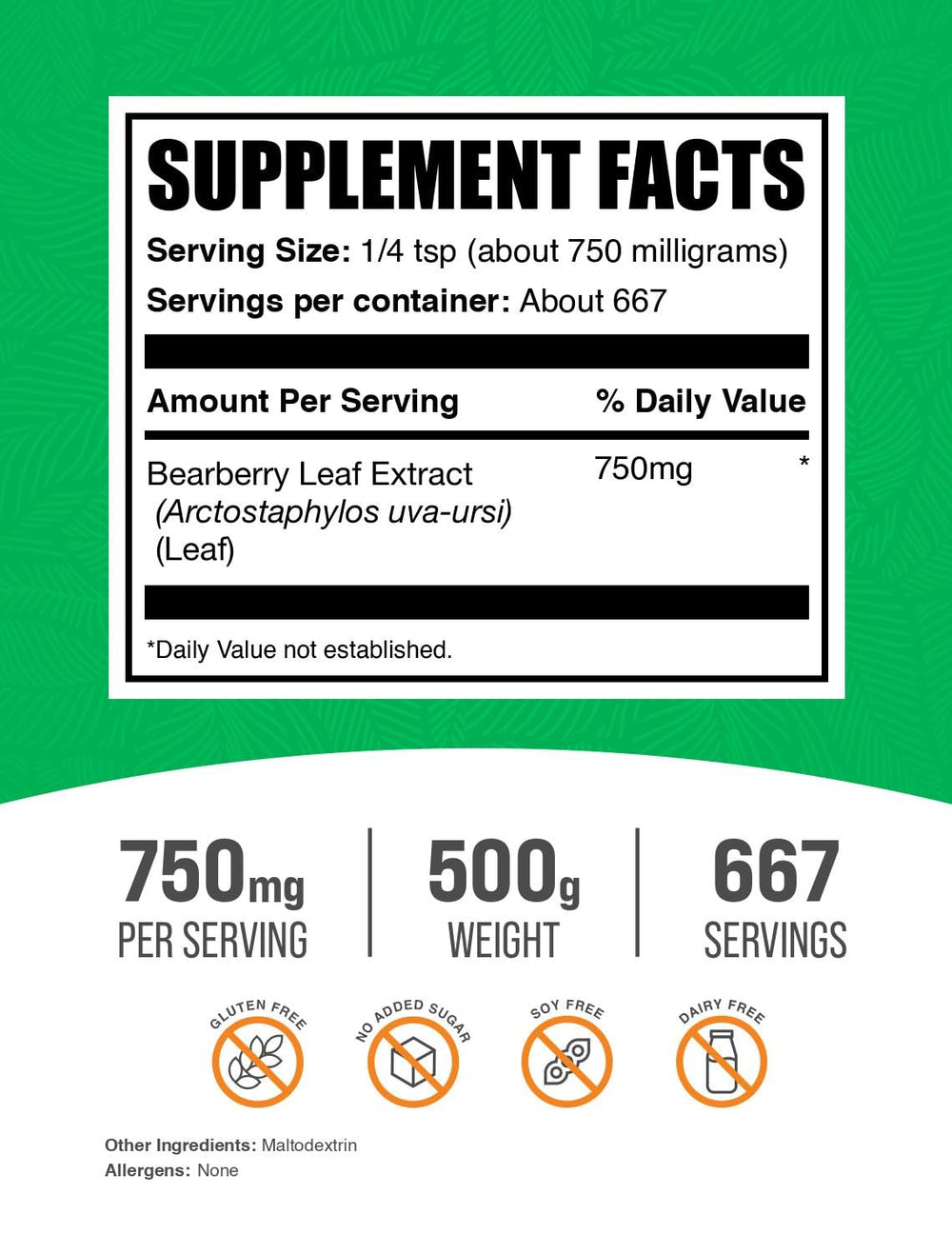 BulkSupplements Uva Ursi Extract powder container highlighting everyday supplement routines.