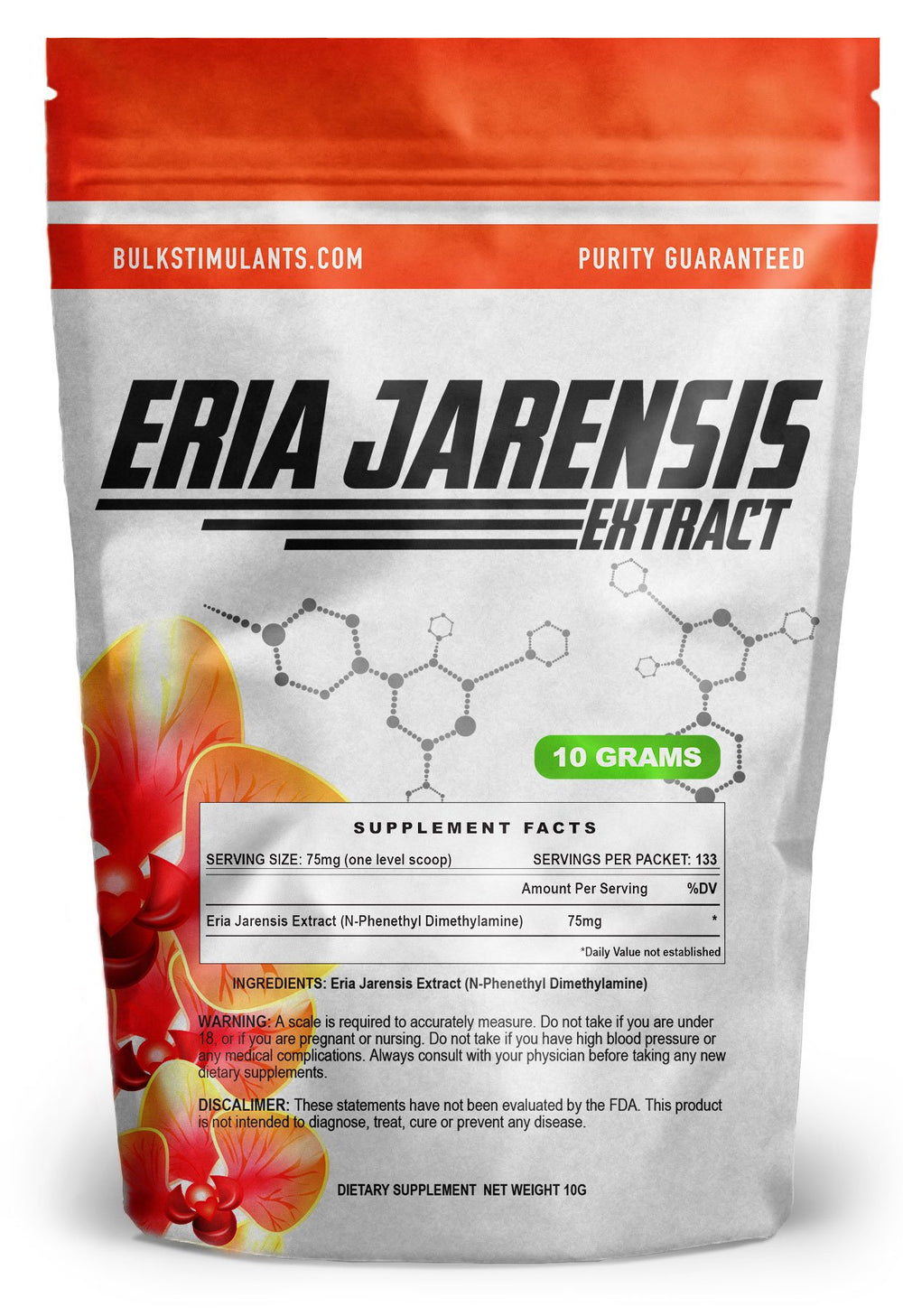 BulkStimulants ERIA JARENSIS extract powder shown for quick, clean focus boost