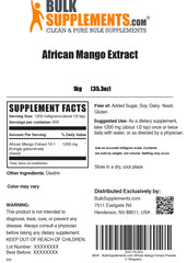BulkSupplements African Mango powder beside a smoothie demonstrates simple integration.