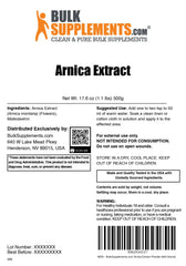 Arnica Extract Powder jar label close-up highlighting trusted sourcing for daily wellness.