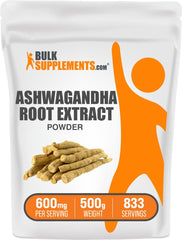 BulkSupplements Ashwagandha powder bottle for daily balance