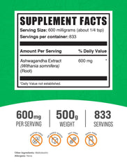 BulkSupplements Ashwagandha powder measuring scoop for precise servings