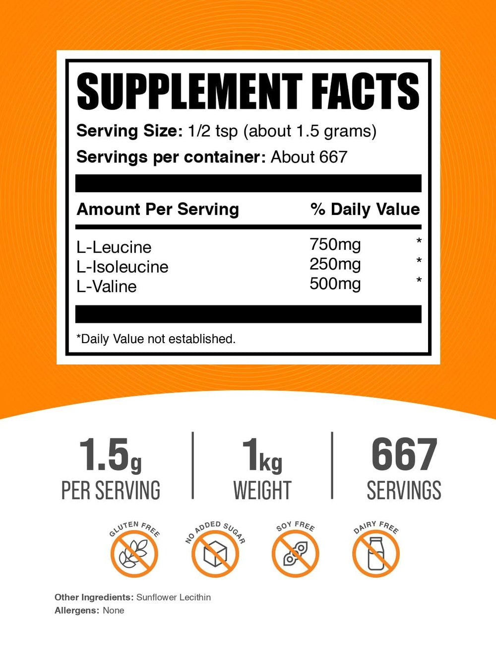 BulkSupplements unflavored BCAA bottle ready to blend into shakes