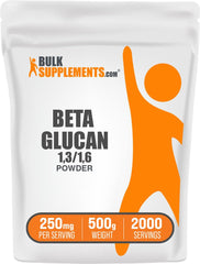 BulkSupplements Beta Glucan powder bottle pours for easy daily use.