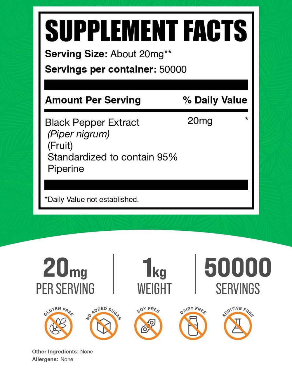 BulkSupplements Black Pepper Extract powder container close-up highlighting quality