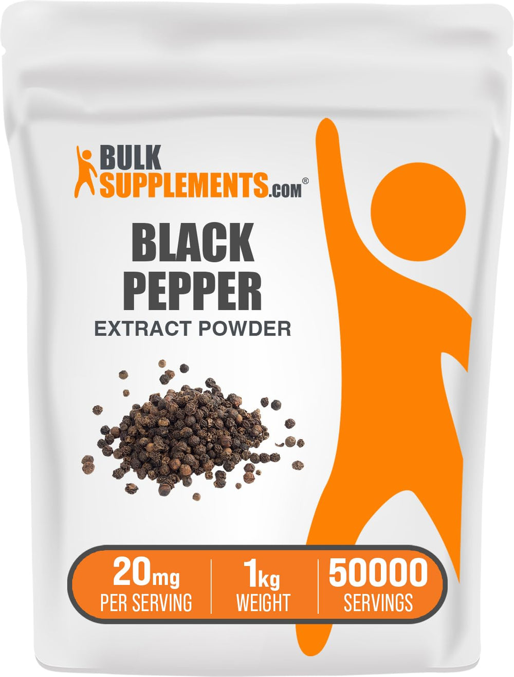 BulkSupplements Black Pepper Extract powder pour for daily wellness routine