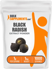 BulkSupplements Black Radish Extract powder bottle front for daily wellness support.