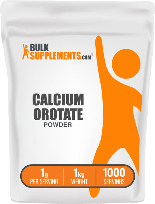 BulkSupplements Calcium Orotate Powder packaging highlights purity for daily supplementation