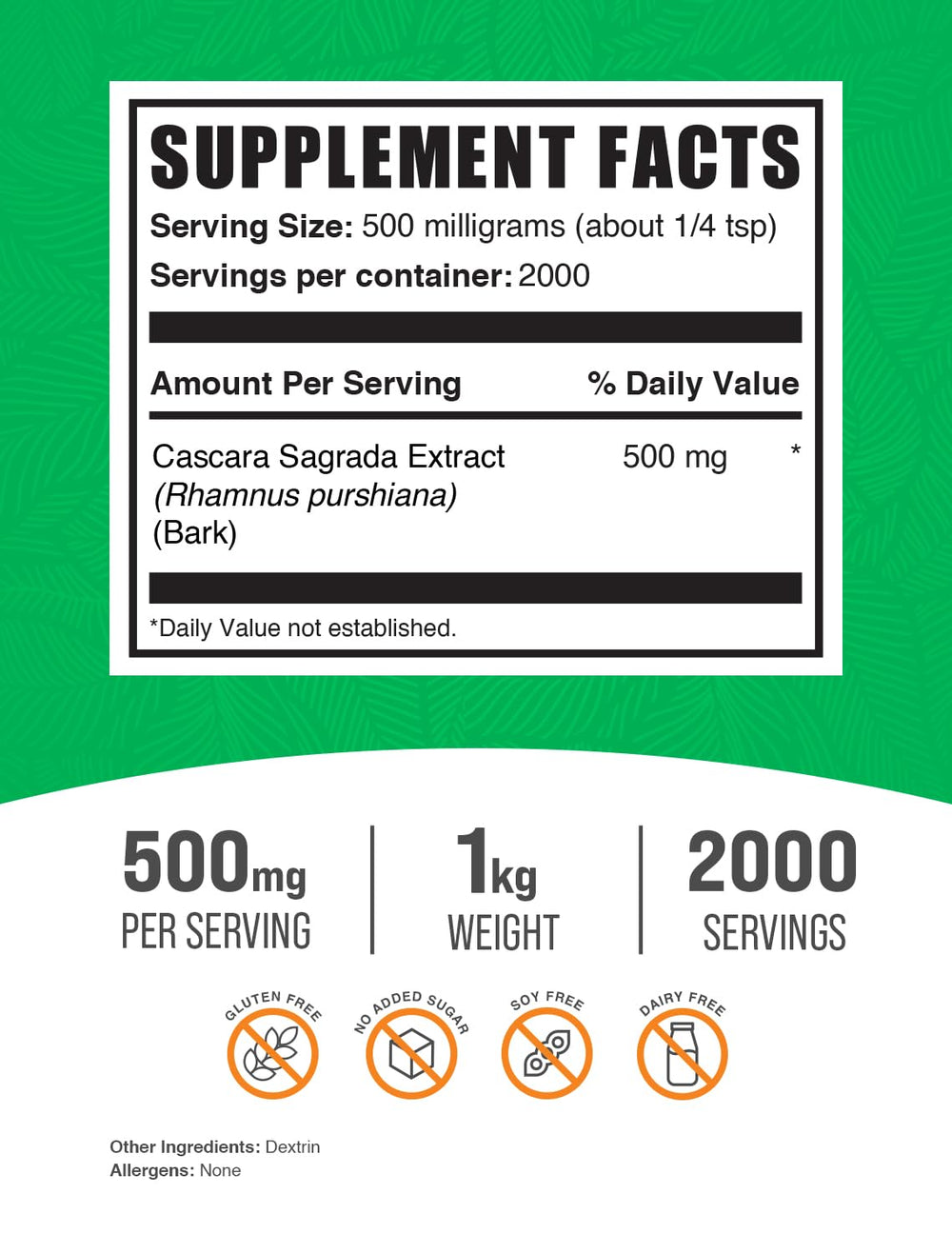 Bulksupplements Cascara Sagrada Extract powder ready to mix into your routine