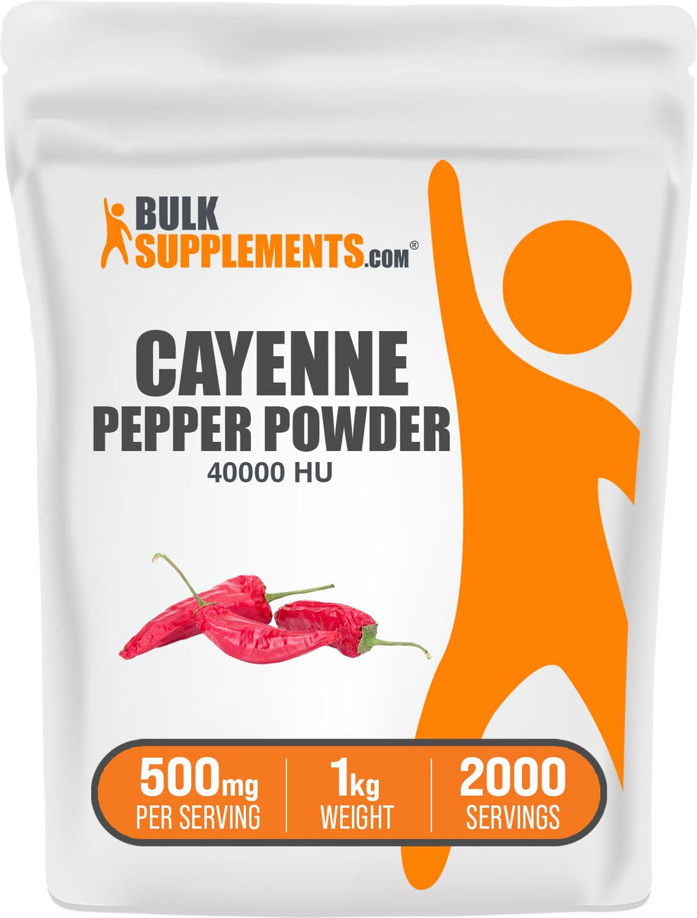 BulkSupplements cayenne pepper 40000 HU powder close-up for spice blends and heat