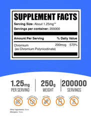 Chromium GTF powder dissolves smoothly in water or juice for convenient intake.