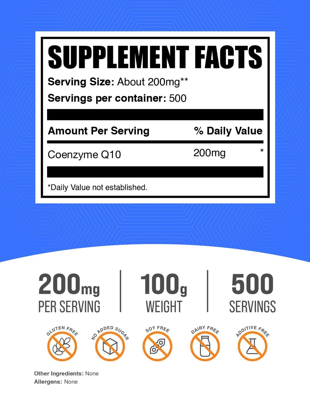 BulkSupplements CoQ10 powder with scoop showing easy dosing.