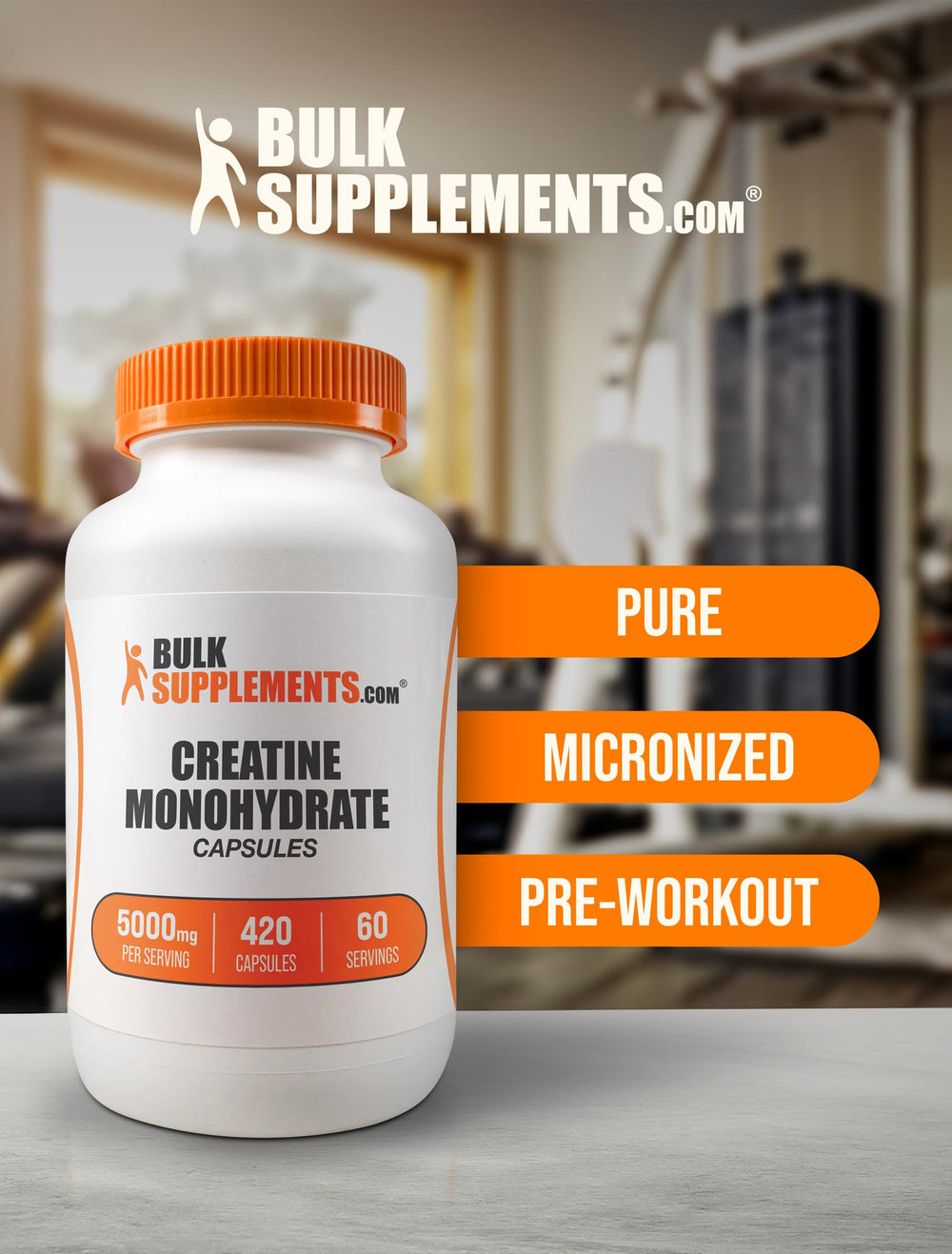 Packaging layout for BulkSupplements Creatine Monohydrate Capsules