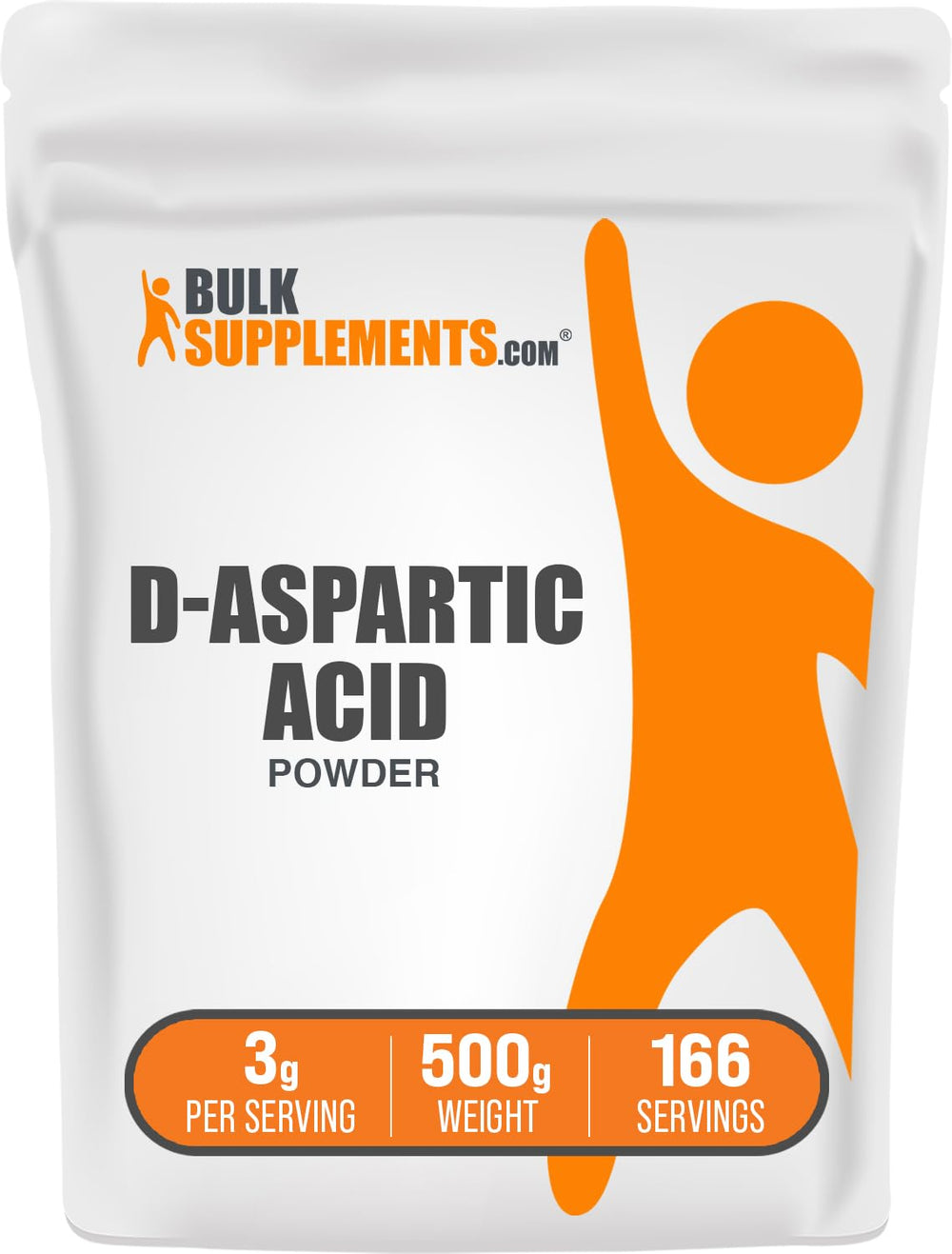 BulkSupplements D-Aspartic Acid powder bottle for easy, accurate dosing