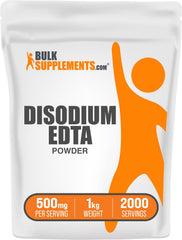 BulkSupplements Disodium EDTA powder bottle for precise kitchen measurements and easy dosing.