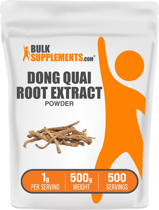 BulkSupplements dong quai root powder tub for easy daily use in vegan routines.
