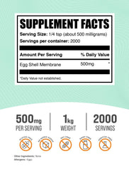 Egg Shell Membrane powder scoop showing easy daily mix into drinks