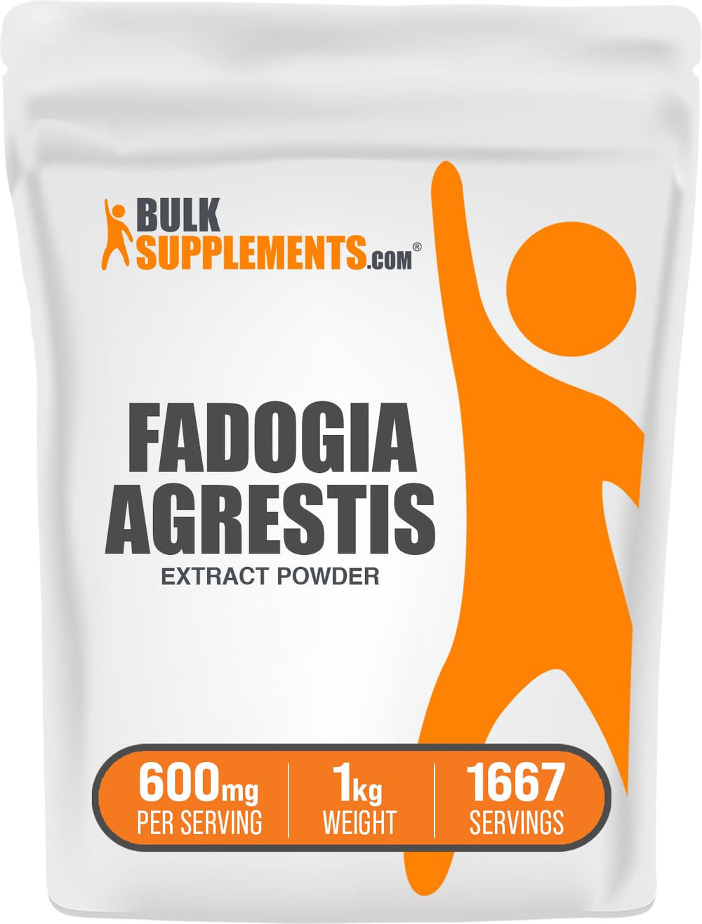 BulkSupplements Fadogia Agrestis extract powder in a jar, ready for daily energy support.