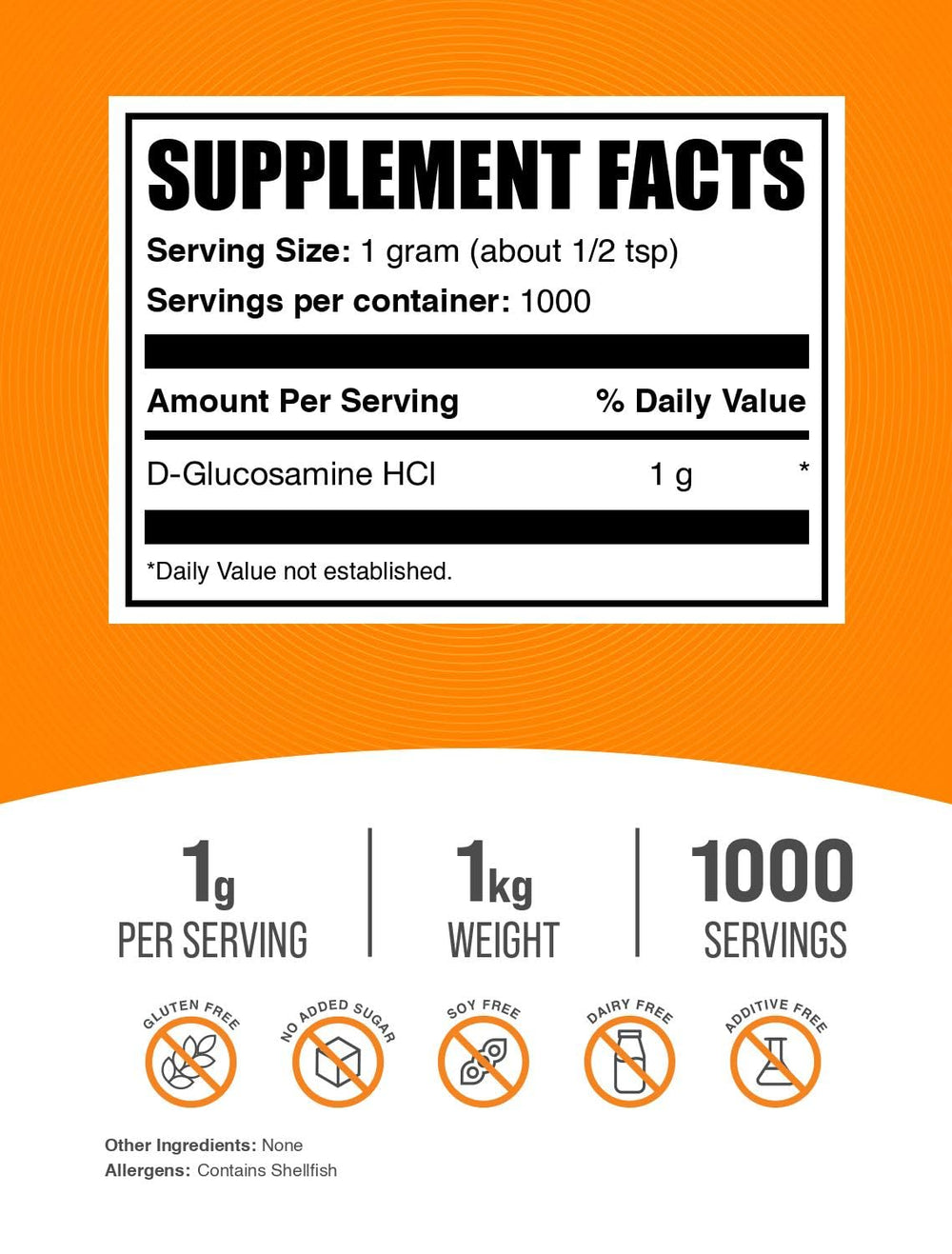 BulkSupplements Glucosamine HCl powder scoop dispense for precise daily dosing