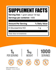 BulkSupplements Glucosamine HCl powder scoop dispense for precise daily dosing