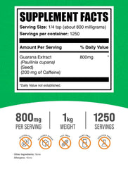 BulkSupplements Guarana Extract Powder scoop for precise serving measurements.