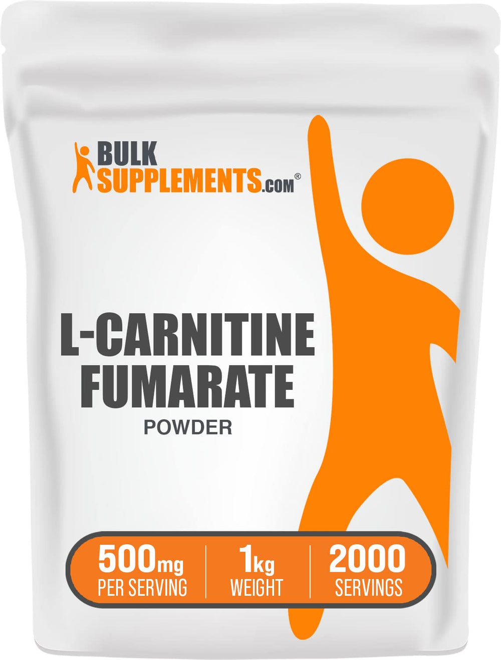 BulkSupplements L-Carnitine Fumarate powder bottle for daily use and clean nutrition integration.