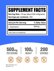 BulkSupplements L-Carnosine powder scoop for precise measurement