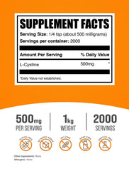 BulkSupplements L-Cystine powder poured into liquid, easy integration into smoothies.