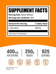 BulkSupplements L-Norvaline powder scoop showing easy serving for workouts