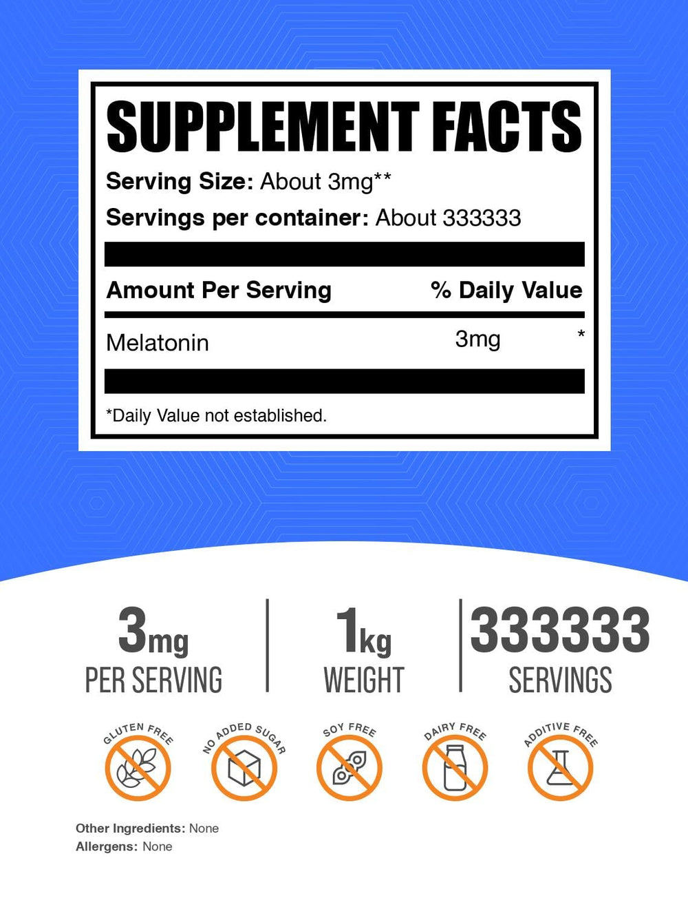 BulkSupplements Melatonin powder measuring spoon showing precise dosing