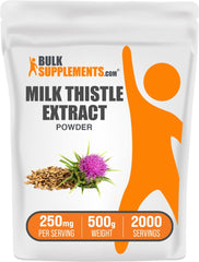 BulkSupplements Milk Thistle Extract Powder bottle for daily wellness support.