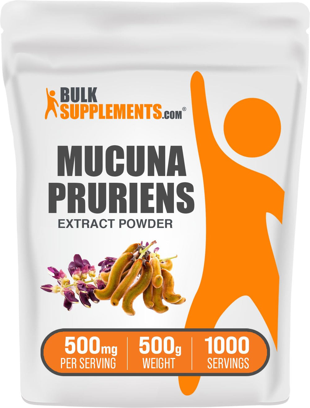 BulkSupplements Mucuna Pruriens extract powder bottle for easy daily use.