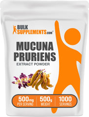 BulkSupplements Mucuna Pruriens extract powder bottle for easy daily use.