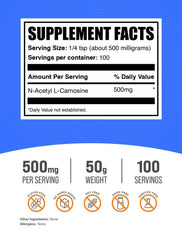 N-Acetyl L-Carnosine powder scoop for easy measuring 500 mg.