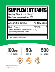 BulkSupplements natto powder scoop beside jar for easy mixing