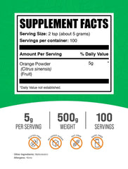 BulkSupplements Orange Powder ready in a smoothie for quick, delicious nutrition.