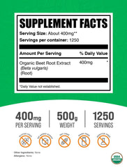 BulkSupplements Beet Root Extract powder bottle highlighting vegan, gluten-free formula for daily routines.