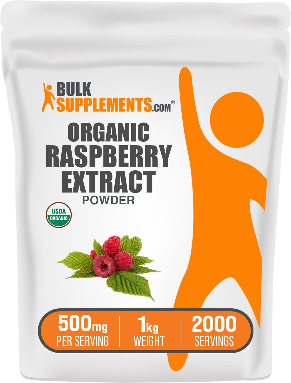 BulkSupplements Organic Raspberry Extract Powder bottle for daily wellness