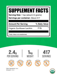 Sunflower Lecithin powder pour shows convenient daily use with BulkSupplements.