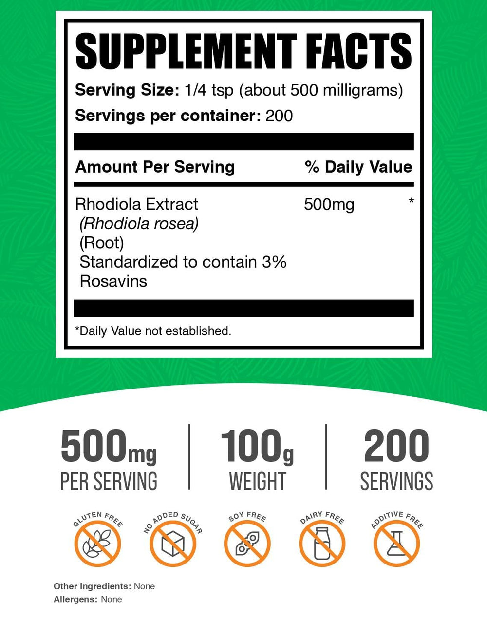 Scoop of BulkSupplements Rhodiola Rosea Extract showing convenient dosing