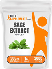BulkSupplements Sage Extract powder bottle shown for daily antioxidant support.