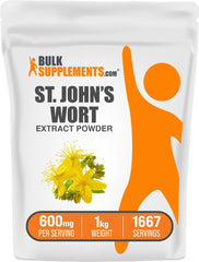 BulkSupplements St. John's Wort Extract bottle with label, vegan and gluten-free mood-support option.